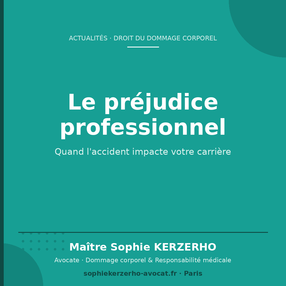 Le préjudice professionnel : quand l'accident impacte votre carrière